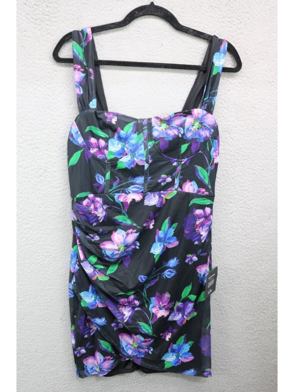 LuLu's Mesh Dark Floral Babydoll Dress-Size Large-NWT-Whimsigoth